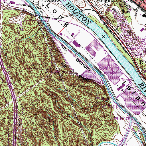 Topographic Map of Kit Bluff, TN