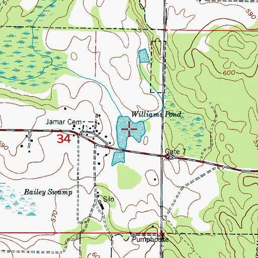 Topographic Map of Williams Pond, AL