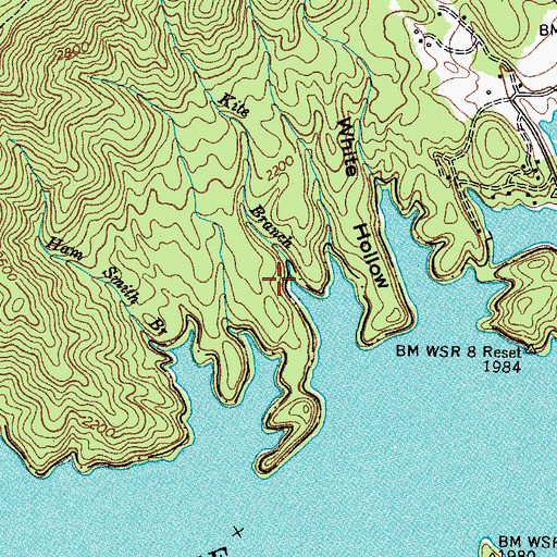 Topographic Map of Kite Branch, TN