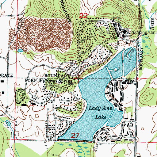 Topographic Map of Williams Spring, AL