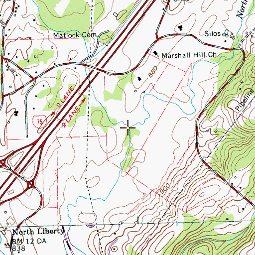 Topographic Map of Lathan Spring Branch, TN