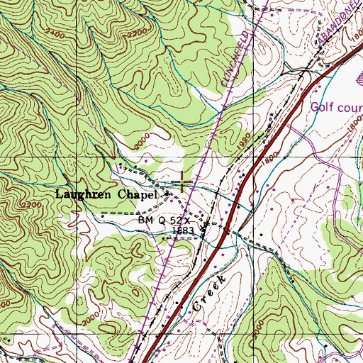 Topographic Map of Laughren Chapel, TN