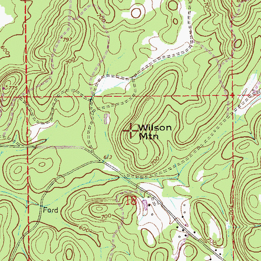 Topographic Map of Wilson Mountain, AL