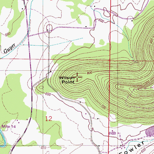 Topographic Map of Wilson Point, AL
