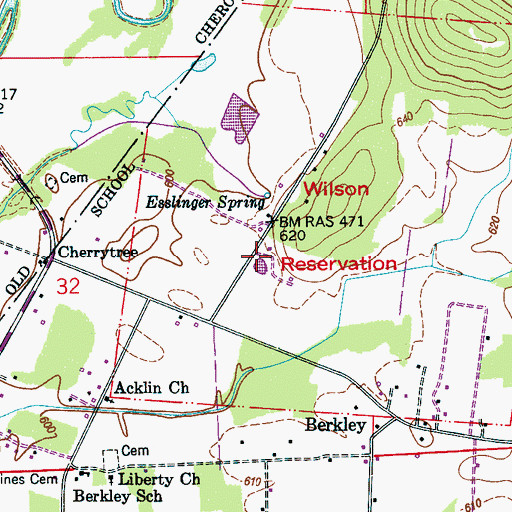 Topographic Map of Wilson Reservation (historical), AL