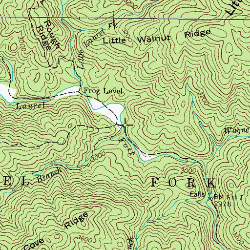 Topographic Map of Leonard Branch, TN