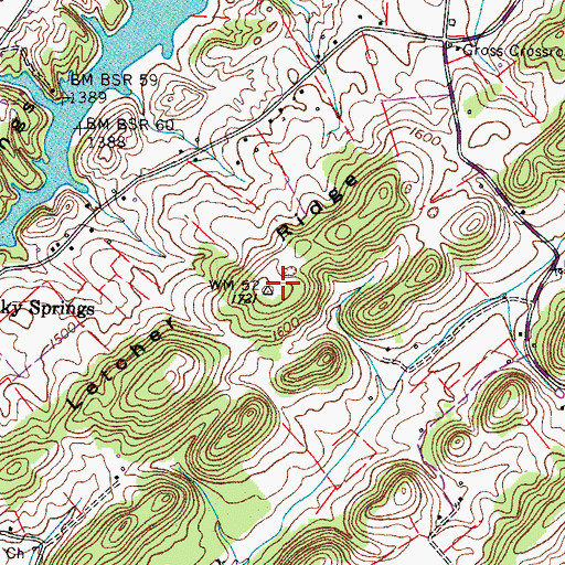 Topographic Map of Letcher Ridge, TN