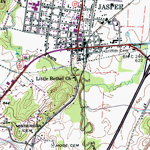 Topographic Map of Little Bethel Church, TN