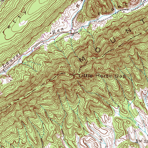 Topographic Map of Little Horse Gap, TN
