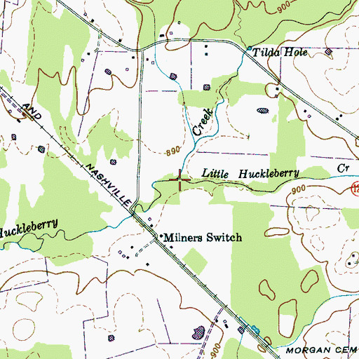 Topographic Map of Little Huckleberry Creek, TN