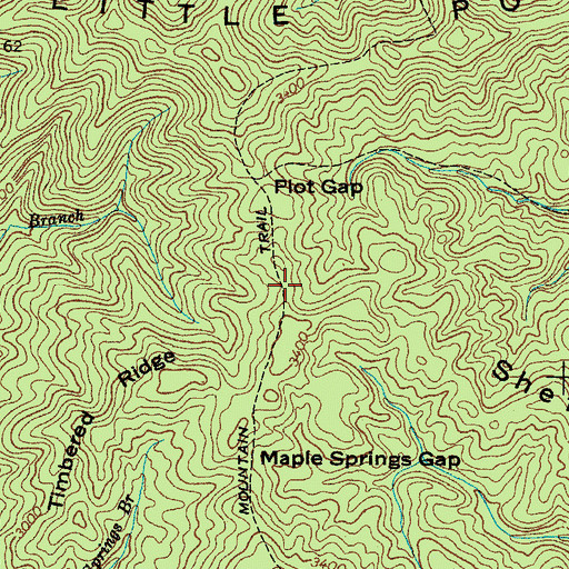 Topographic Map of Little Pond Mountain Trail, TN