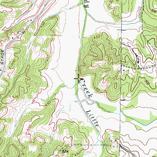 Topographic Map of Little Reedy Creek, TN
