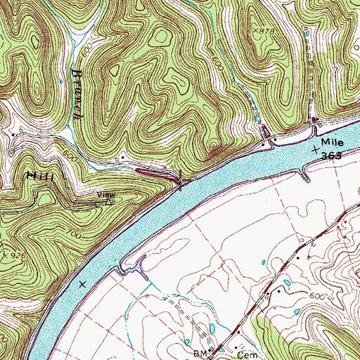 Topographic Map of Lock Branch, TN