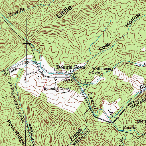 Topographic Map of Loss Hollow, TN