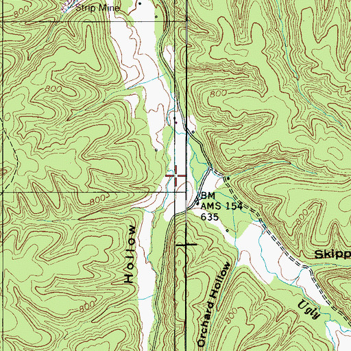 Topographic Map of Lovell Hollow, TN