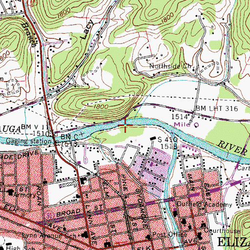 Topographic Map of Lynn Valley, TN