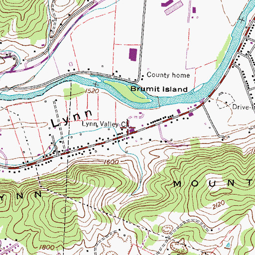 Topographic Map of Lynn Valley Church, TN