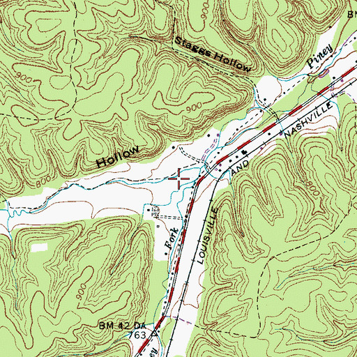 Topographic Map of Malugin Hollow, TN