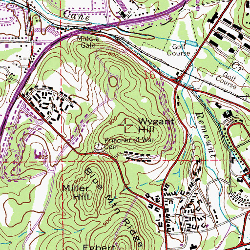 Topographic Map of Wygant Hill, AL