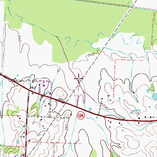 Topographic Map of Manus Creek, TN