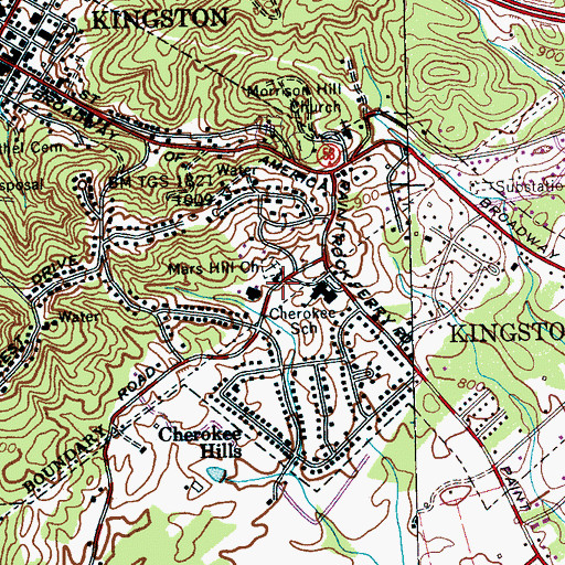 Topographic Map of Mars Hill Church, TN
