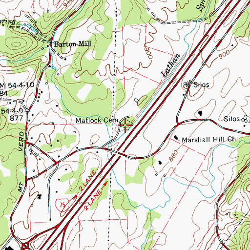 Topographic Map of Matlock Cemetery, TN