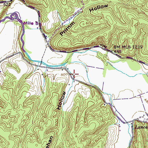 Topographic Map of McClanahan Hollow, TN