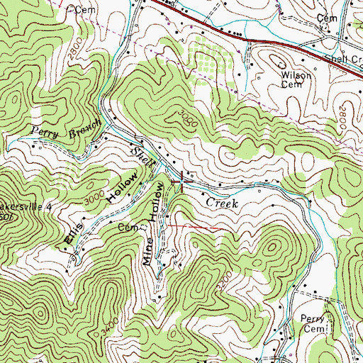 Topographic Map of Mine Hollow, TN