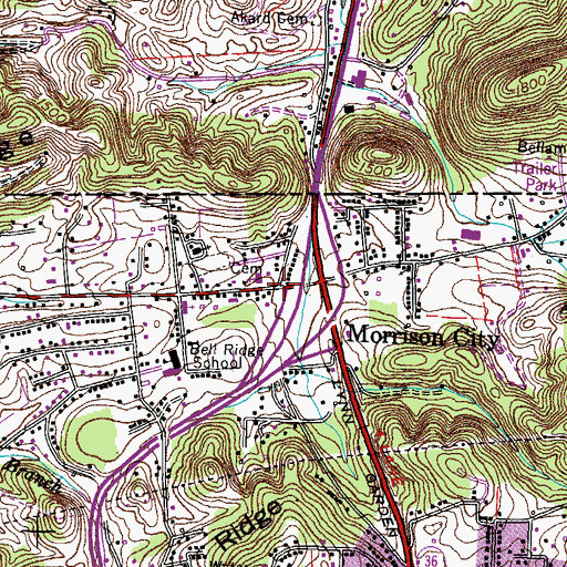 Topographic Map of Morrison City, TN
