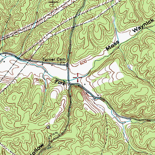 Topographic Map of Moss Waynick Hollow, TN