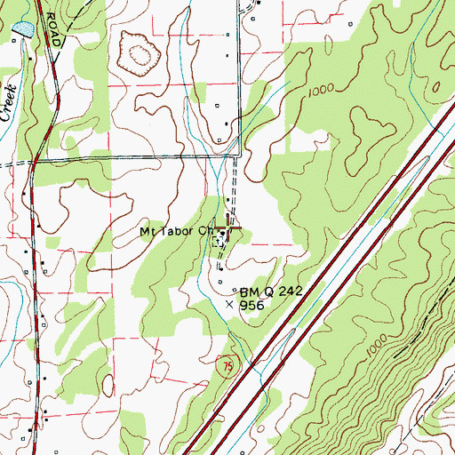 Topographic Map of Mount Tabor Church, TN
