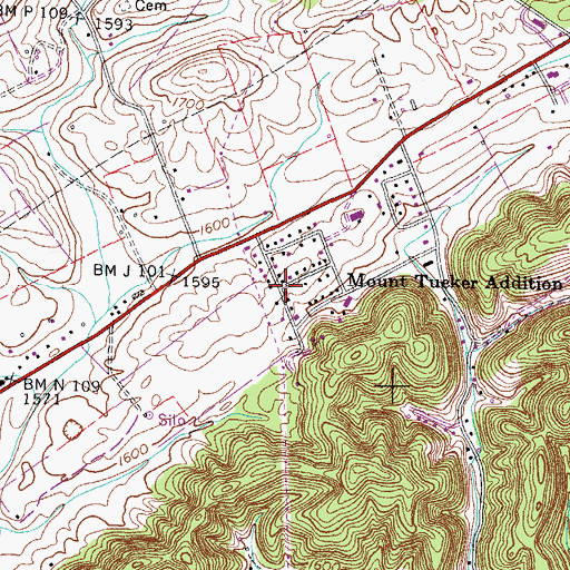 Topographic Map of Mount Tucker Addition, TN