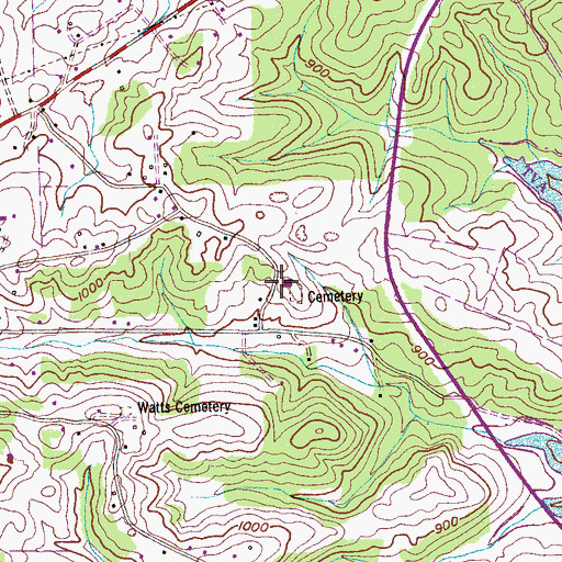 Topographic Map of Mount Zion Baptist Church, TN