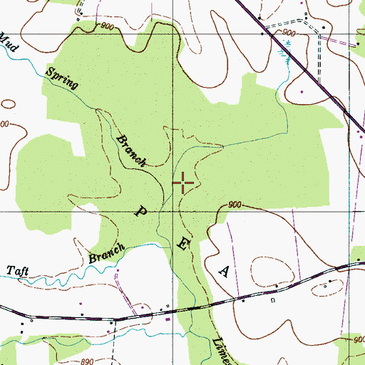 Topographic Map of Mud Spring Branch, TN