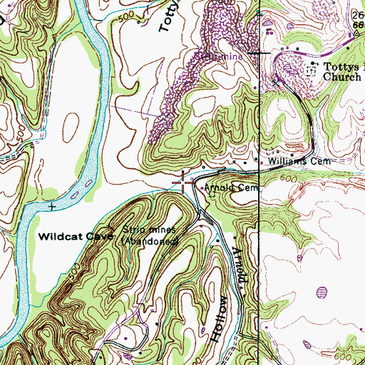 Topographic Map of Myer Hollow, TN