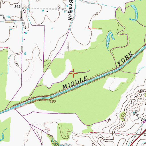 Topographic Map of Nailing Branch, TN