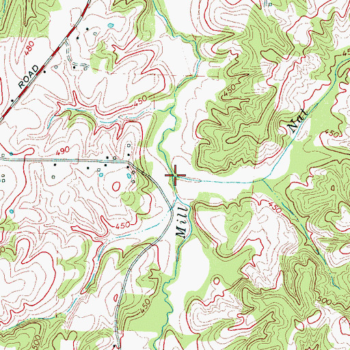 Topographic Map of Nat Branch, TN