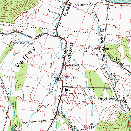 Topographic Map of Nave Cemetery, TN