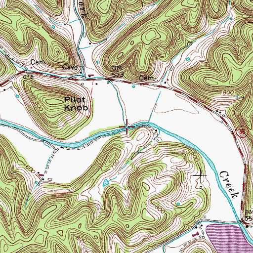 Topographic Map of North Fork Jennings Creek, TN