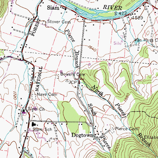 Topographic Map of North Pierce Branch, TN