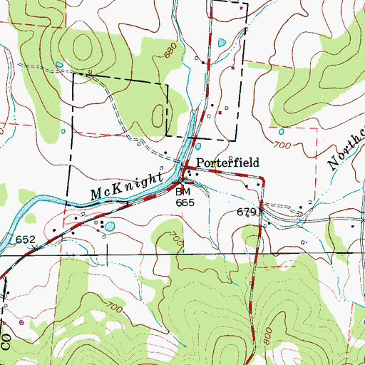 Topographic Map of Northcutt Branch, TN