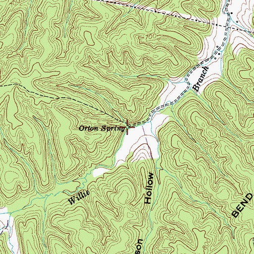 Topographic Map of Orton Spring, TN