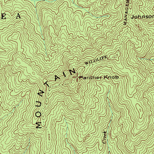 Topographic Map of Panther Knob, TN