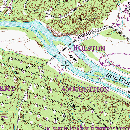 Topographic Map of Parker Creek, TN