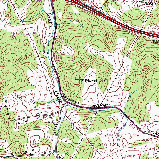 Topographic Map of Pickel Cemetery, TN