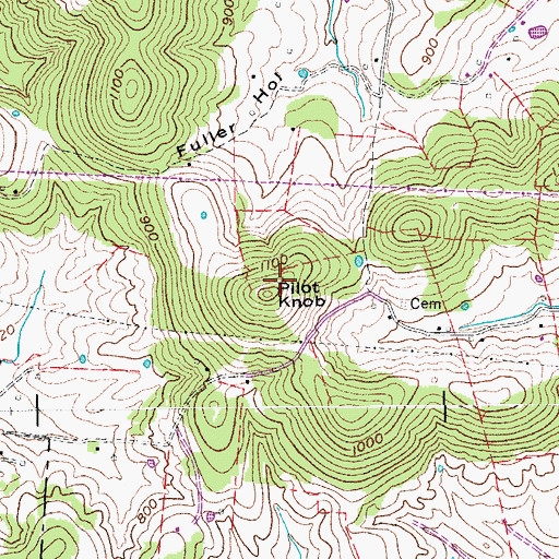 Topographic Map of Pilot Knob, TN