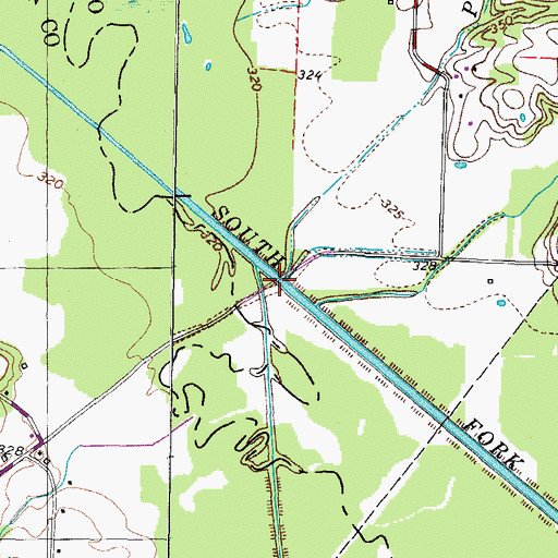 Topographic Map of Pittman Branch, TN