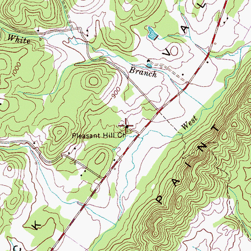 Topographic Map of Pleasant Hill Church, TN