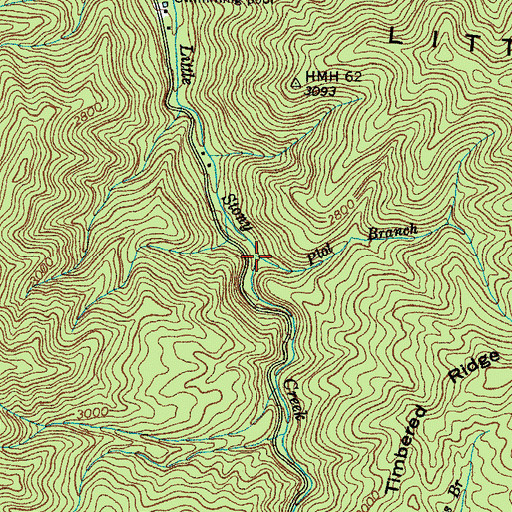 Topographic Map of Plot Branch, TN