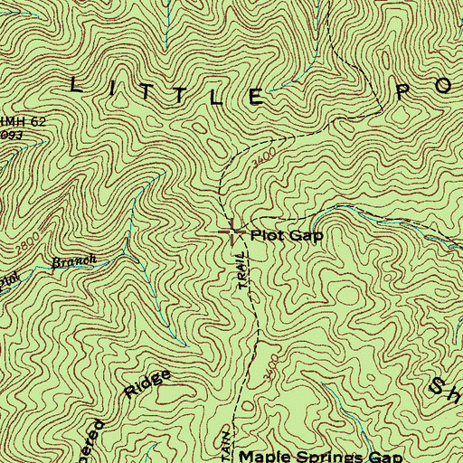 Topographic Map of Plot Gap, TN